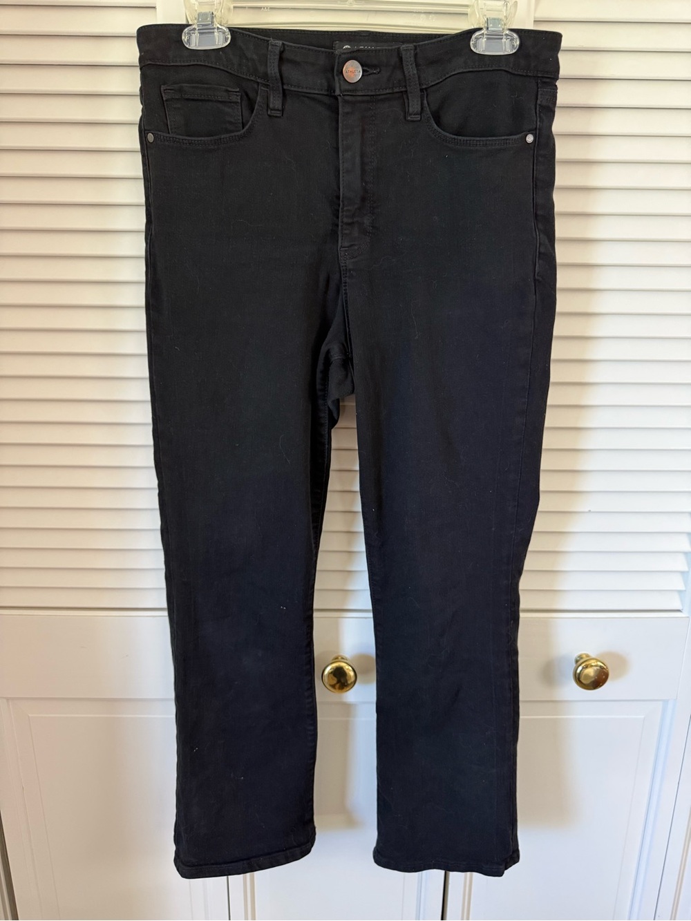 Athleta Sculptek Deep Black Kick Flare Crop Jean Size 8